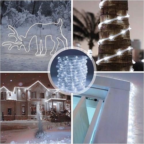 WĄŻ Świetlny 20m LED LAMPKI CHOINKOWE BIAŁY ZIMNY na Arena.pl