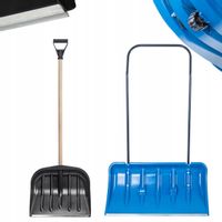 KADAX Łopata Pług Do Śniegu Na Kółkach + Łopata Drewniany Trzonek Zestaw