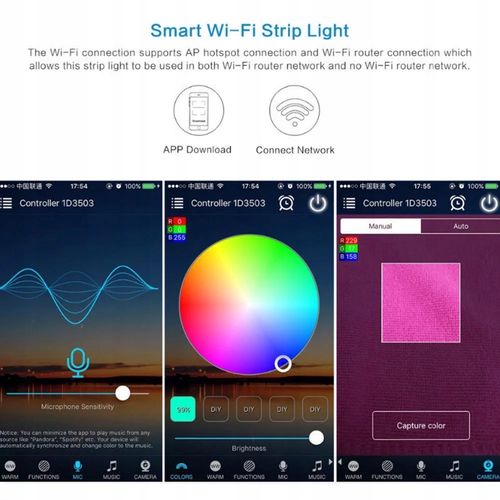 Taśma Led 5050 Rgb 5M Bluetooth Wifi Aplikacja App na Arena.pl