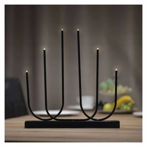 Świecznik świąteczny 6 LED 40 cm 2x AA metal ciepła biel IP20 timer EMOS na Arena.pl