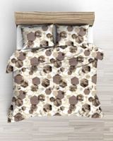 Pościel z kory 160x200 beżowa brązowa biała geometria