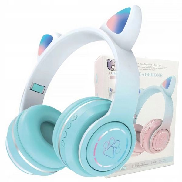 SŁUCHAWKI BEZPRZEWODOWE DLA DZIECI KOCIE USZY SLUCHAWKI DLA DZIEWCZYNKI zdjęcie 5