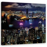 OBRAZ DO SALONU Światła miasta nocą