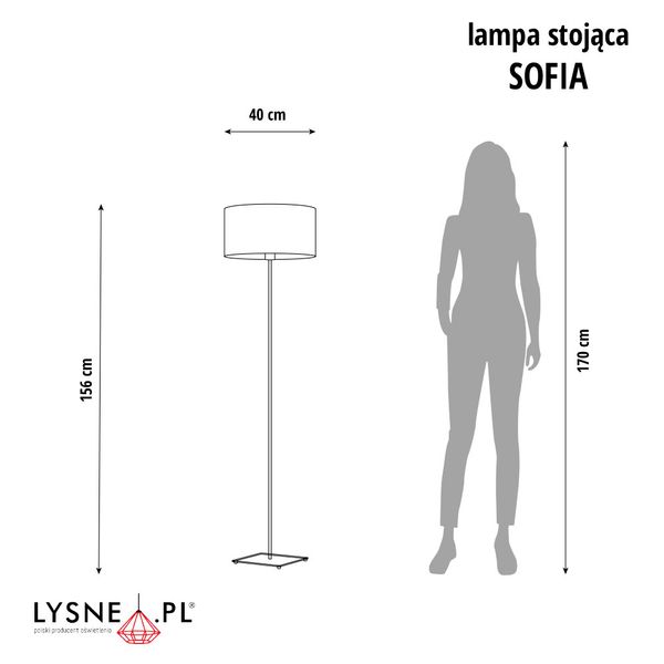 Czarna lampa podłogowa do salonu SOFIA zdjęcie 4