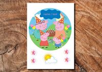 Wydruk cukrowy na tort A4 świnka Peppa napis DIY