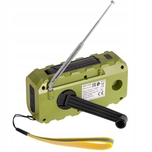 Radio przenośne solarne korbka dynamo latarka USB SOS alarm ADLER na Arena.pl