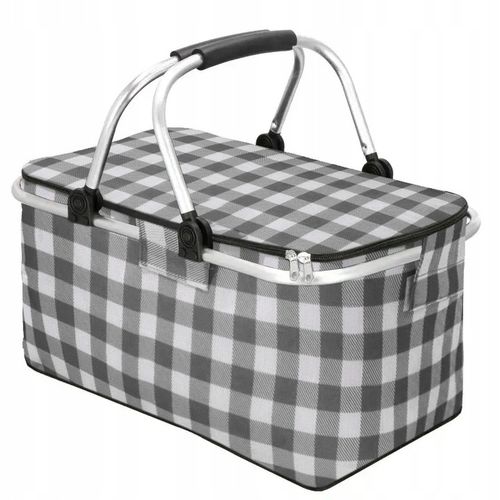 KOSZ PIKNIKOWY SKŁADANY TORBA TERMICZNA TURYSTYCZNY KOSZYK IZOLACYJNY 30L na Arena.pl