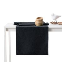Zestaw obrus + bieżnik plamoodporny GAIA 115x300 + 35x300 Czarny AmeliaHome