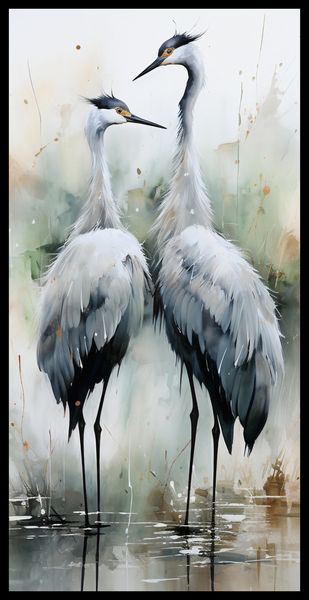 Plakat 50x100cm Tańczące Czaple zdjęcie 2