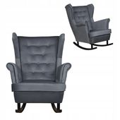 Fotel uszak Diana bujany skandynawski Family Mebl szary siwy Dark Grey