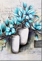 100 70CM OBRAZ PŁÓTNO MAGNOLIE NIEBIESKICH KOLORACH PŁÓTNO RAMA