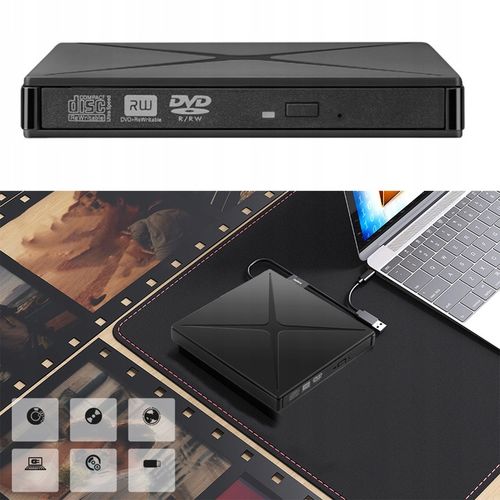 NAPĘD CD DVD +/-RW ZEWNĘTRZNY USB 3.0 NAGRYWARKA CD PRZENOŚNY ODTWARZACZ na Arena.pl