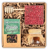 Prezent na dzień nauczyciela zestaw czekolada herbata miód box