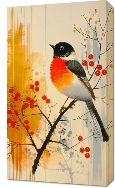 Obraz 40x70cm Jesienny Rudzik zdjęcie 1