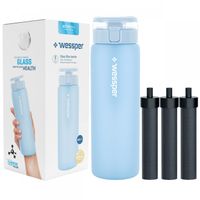 SZKLANA Butelka filtrująca Wessper ActiveMax 0,68l niebieska + 3x Filtr