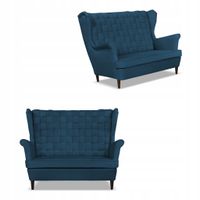 Sofa uszak Carol granat skandynawska kanapa 2-os. sprężynach Family Meble