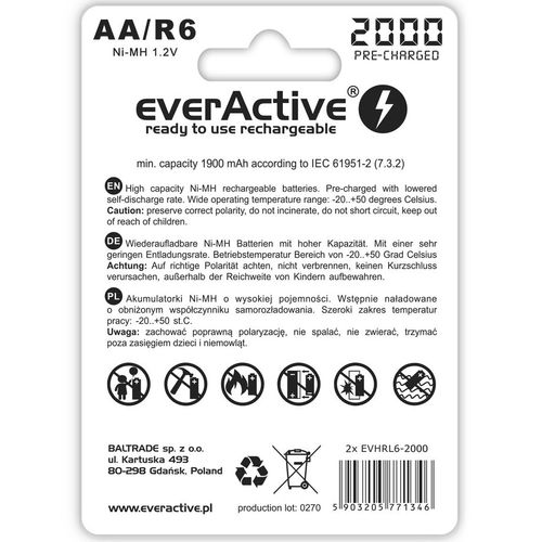 Akumulator AA (R6) Everactive 2000 mAh NiMH 2 szt. na Arena.pl