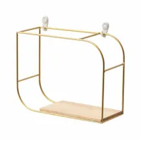 Półka ścienna, stojak, złoty, drewno