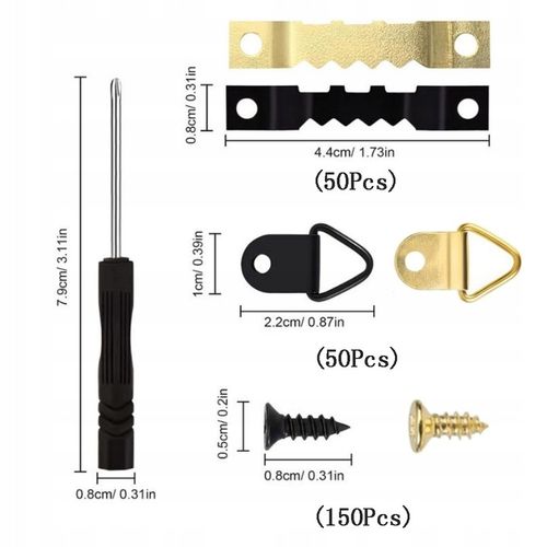 251 Zestaw Haków Do Wieszania Obrazów Z Wkrętami, Wieszaki Do Ramki i na Arena.pl
