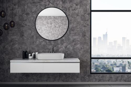 Lustro nowoczesne Sander 50 cm czarne na Arena.pl