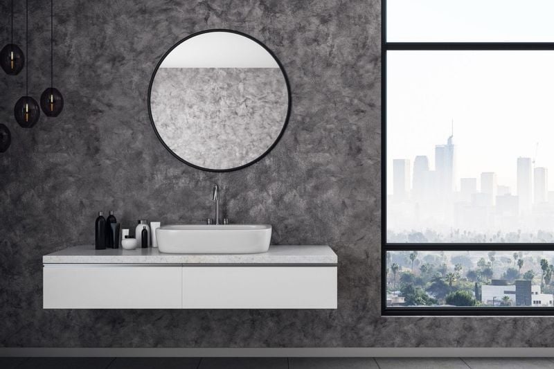 Lustro nowoczesne Sander 50 cm czarne zdjęcie 6