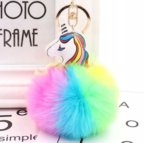 Brelok unicorn do kluczy torebki jednorożec pompon  B18_Mix na Arena.pl