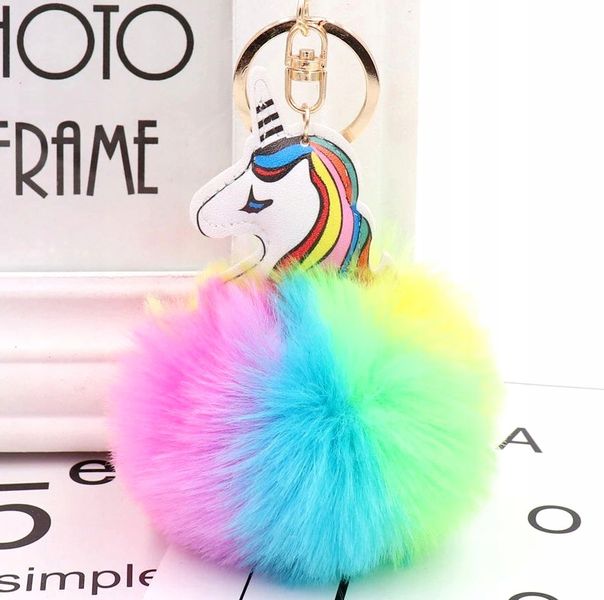 Brelok unicorn do kluczy torebki jednorożec pompon B18_Mix zdjęcie 4