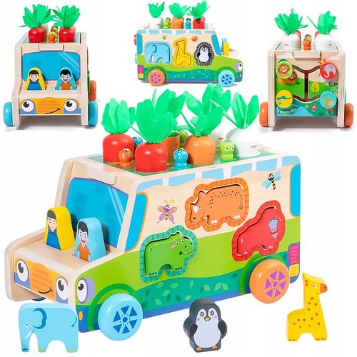 MONTESSORI SORTER KLOCKÓW ZŁAP ROBACZKA AUTO UKŁADANKA MARCHEWKI I ROBACZKI na Arena.pl