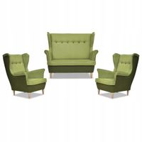 Zestaw wypoczynkowy ARI DUO sofa fotele Family Meble zielono - zielony
