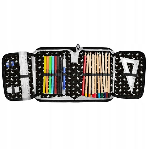 Piórnik szkolny jednokomorowy z wyposażeniem Konie dla dziewczynki Paso na Arena.pl