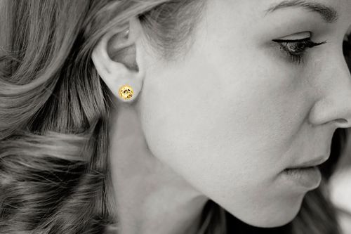 srebrne pozłacane kolczyki młotkowane kopułkowe na Arena.pl