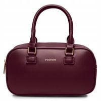 PUCCINI Torebka Damska Mała Kuferek Skóra Ekologiczna Bordowa BK2251019M-3B