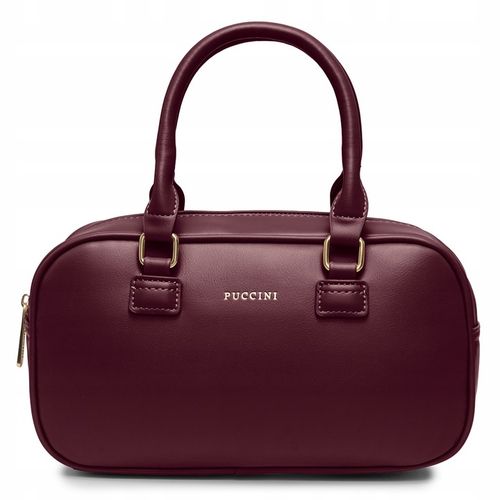 PUCCINI Torebka Damska Mała Kuferek Skóra Ekologiczna Bordowa BK2251019M-3B na Arena.pl