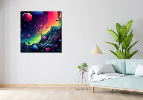 Obraz 90x90cm Kalejdoskop Galaktyk na Arena.pl