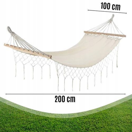 Wygodny HAMAK OGRODOWY BOHO makrama HUŚTAWKA ogrodowa LEŻAK WISZĄCY mocny na Arena.pl