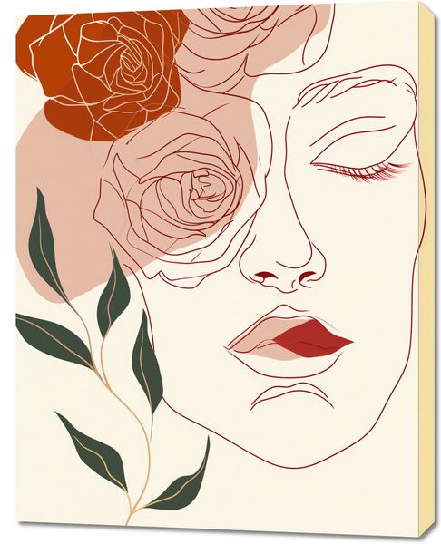Obraz 70x90cm Beż i Twarz zdjęcie 1