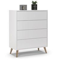 Komoda do salonu, sypialni, SKAND, 80x40x100 cm, biel, mat | TYLETEGOTU