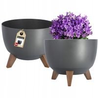 KADAX 2x Doniczka Na Nóżkach Wkład 29cm Antracyt