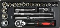 WKŁAD ZESTAW NASADEK GRZECHOTKĄ 1/2 10-32mm KLUCZE