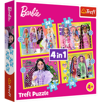 Puzzle - 4w1 (35, 48, 54, 70) - Wesoły świat Barbie - Trefl 34626