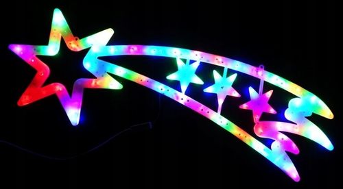 KOMETA OZDOBA ŚWIĄTECZNA W OKNO MULTIKOLOR LED 58 CM na Arena.pl