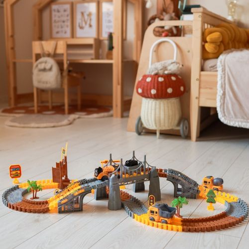 WOOPIE Tor Samochodowy XXL Kolejka Elektryczna Plac Budowy 174 el. na Arena.pl