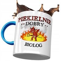 Kubek Błękitny Dla Biologa Piekielnie Dobry Z Nadrukiem Ze Zdjęciem