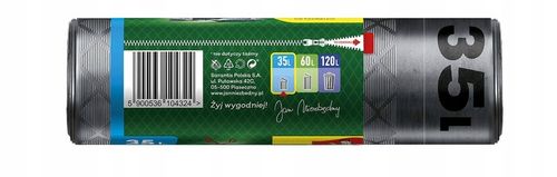 WORKI NA ŚMIECI 35L JAN NIEZBĘDNY MAGNUM FLEX & STRONG Z TAŚMĄ 75SZT MOCNE na Arena.pl