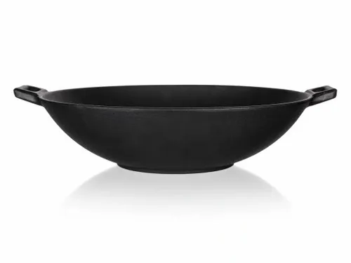 PATELNIA ŻELIWNA WOK Garnek duża ciężka 36,5 cm na Arena.pl