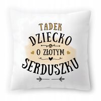 Poduszka Biała 40X40 Cm Dla Tadka Syna Dziecka Z Nadrukiem Ze Zdjęciem
