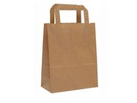 50szt Torba papierowa 320/170/290 płaski uchwyt 70gr/m2 brąz