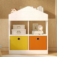 Regał domek na zabawki organizer przegrody szafka książki biały loft 64 cm