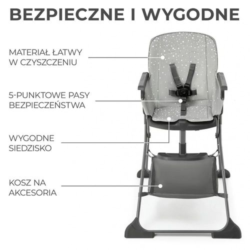 Krzesełko do karmienia FOLDEE Szare na Arena.pl