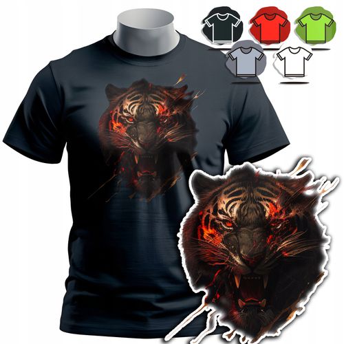 KOSZULKA T-SHIRT MĘSKI WZORY DO WYBORU - TYGRYS TIGER PUMA ZWIERZE - M na Arena.pl